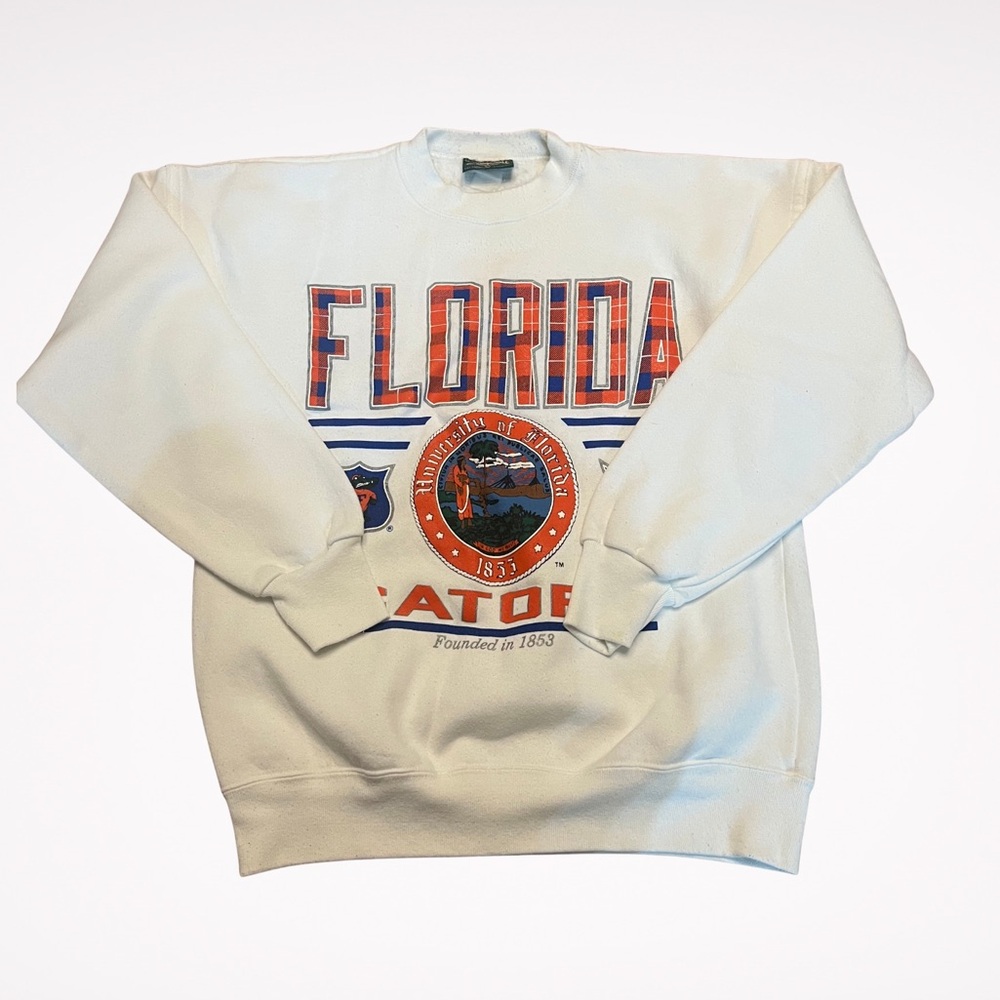 Vintage 90s American Eagle Outfitters Florida Gators White Crewneck Sweater - Picture 3 of 5